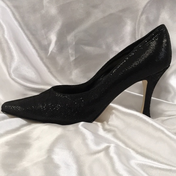 Vintage Heels ANDREW GELLER Black Caviar Size 9M 3.5” - Picture 10 of 15